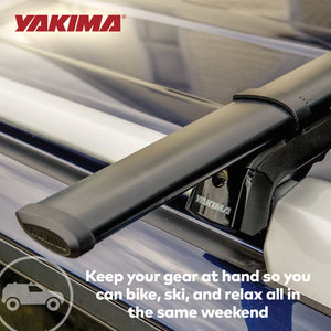 YAKIMA 50 Inch Steel CoreBar Aerodynamic Roof Rack Crossbars, Black, Set of 2