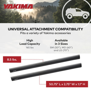 Yakima 50 Inch Pair JetStreamRoof Rack Crossbars, Compatible w/StreamLine Towers
