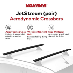 Yakima 50 Inch Pair JetStreamRoof Rack Crossbars, Compatible w/StreamLine Towers