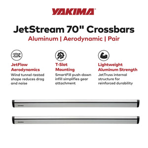 Yakima 70" Pair JetStreamRoof Rack Crossbars, Compatible with StreamLine Towers