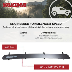 Yakima WindShield 52 Inch Roof Rack Wind Fairing, Compatible w/StreamLine Towers