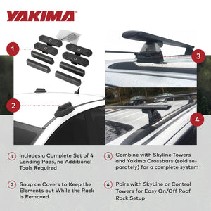 YAKIMA Landing Pad 18, Fixed Point Mounts for 2011-2021 Jeep Grand Cherokee