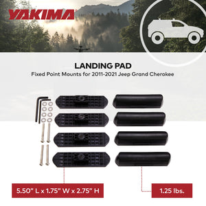 YAKIMA Landing Pad 18, Fixed Point Mounts for 2011-2021 Jeep Grand Cherokee