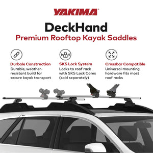 Yakima Premium DeckHand Vehicle Roof Rack Saddle Mount for Kayak or Small Boat