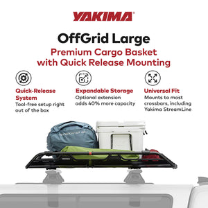 Yakima OffGrid Large Cargo Basket Roof Rack, Compatible w/StreamLine Crossbars