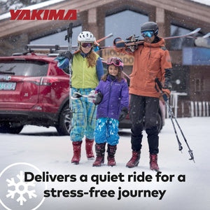 Yakima FreshTrack 6 Universal Car Roof Top Mount Ski and Snowboard Rack, Black