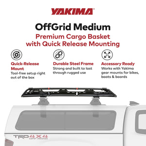 Yakima OffGrid Medium Cargo Basket Roof Rack, Compatible w/StreamLine Systems