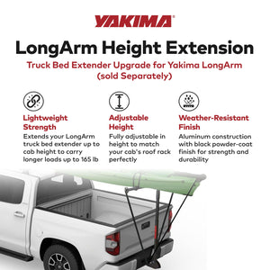 Yakima 3 Pound Aluminum LongArm Height Extension for LongArm Bed Extender, Black