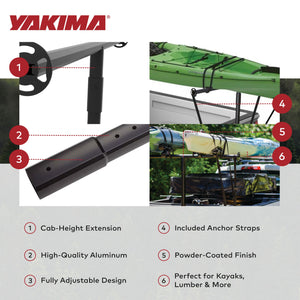 Yakima 3 Pound Aluminum LongArm Height Extension for LongArm Bed Extender, Black