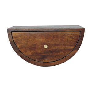 Solid Wood Chestnut Crescent Floating Nightstand