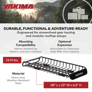 Yakima SkinnyWarrior Long & Narrow Cargo Basket for Yakima StreamLine Crossbars