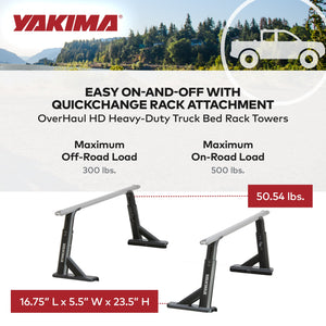Yakima OverHaul HD (Towers Only) Heavy Duty Truck Bed Rack, Compatible w/HD Bar