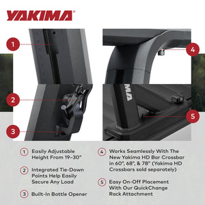 Yakima OverHaul HD (Towers Only) Heavy Duty Truck Bed Rack, Compatible w/HD Bar