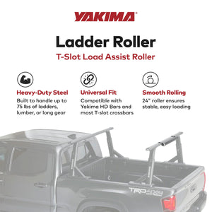 Yakima 2.5 Pound T-Slot Mounted Load Assist Ladder Roller, Compatible w/HD Bars