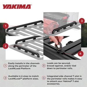 YAKIMA 60 by 54 Inch LockNLoad Perimeter Raised Rail Kit for Roof Rack, 4 Rails