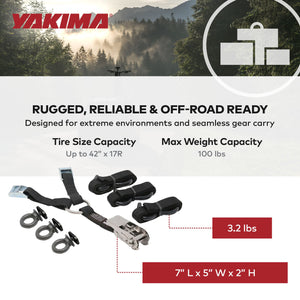 Yakima LockNLoad Wheel Restraint Spare Wheel Holder Kit for Roof Rack System
