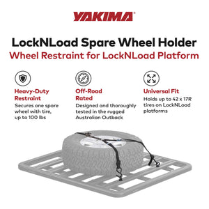 Yakima LockNLoad Wheel Restraint Spare Wheel Holder Kit for Roof Rack System