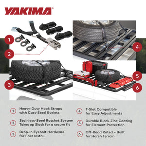 Yakima LockNLoad Wheel Restraint Spare Wheel Holder Kit for Roof Rack System