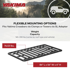YAKIMA 84 by 54 Inch LockNLoad 3 Bar System Heavy Duty Roof Rack Platform, Black