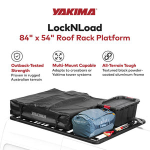 YAKIMA 84 by 54 Inch LockNLoad 3 Bar System Heavy Duty Roof Rack Platform, Black