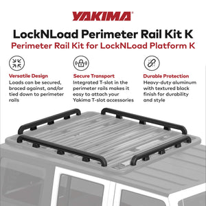 YAKIMA 55 by 49 Inch LockNLoad Perimeter Raised Rail Kit for Roof Rack, 4 Rails