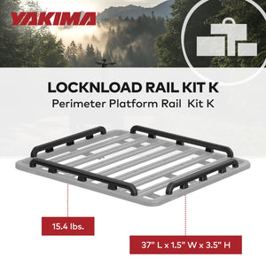 YAKIMA 55 by 49 Inch LockNLoad Perimeter Raised Rail Kit for Roof Rack, 4 Rails