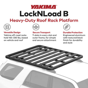 Yakima 60 by 54 Inch LockNLoad 3 Bar System Heavy Duty Roof Rack Platform, Black