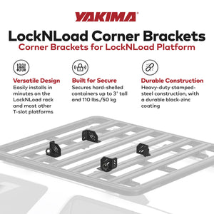 YAKIMA LockNLoad Platform Corner Bracket Kit with T Slot Gear Braces, Set of 4