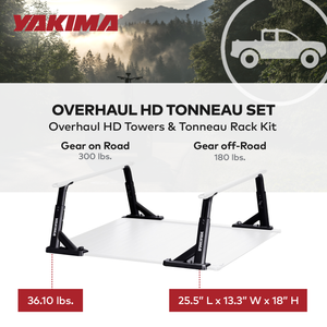 Yakima Aluminum OverHaul HD Towers with Tonneau Kit Mounting Hardware, Black
