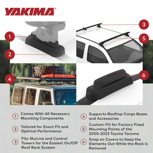 YAKIMA Landing Pad Fixed Point Tower Installation for Naked Rooftops, Set of 4