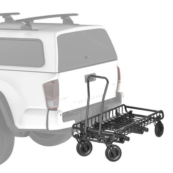 Yakima EXO WarriorWheels Sturdy Heavy Duty Aluminum Cargo Basket Cart Kit, Black