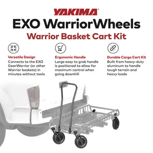 Yakima EXO WarriorWheels Sturdy Heavy Duty Aluminum Cargo Basket Cart Kit, Black