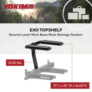Yakima EXO TopShelf Second Level Hitch Base Rack Storage System with 2 SKS Locks