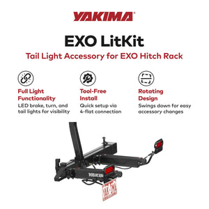 YAKIMA 5.4 Pound EXO LitKit with Tail Lights Accessory for EXO Hitch Rack System