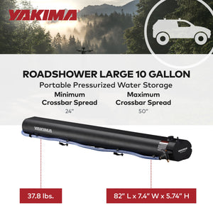 YAKIMA RoadShower Large 10 Gallon Portable Pressurized Water Storage, Black