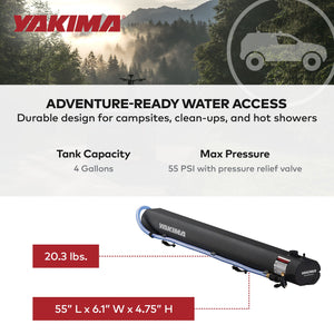 YAKIMA RoadShower Small 4 Gal Portable Aluminum Pressurized Water Storage, Black