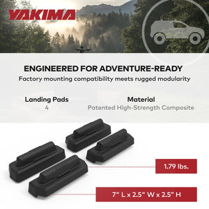 YAKIMA Landing Pad 29 Fixed Point Tower Installation Mounts for Rail Rooftops