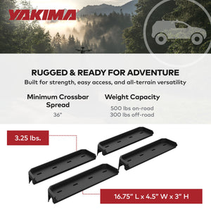 YAKIMA Truck Bed Track HD Kit for OverHaul HD and OutPost HD (Set of 2), Black