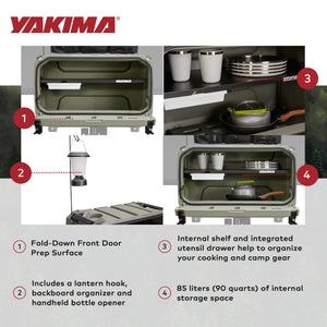 Yakima EXO OpenRange Outdoor Camp Kitchen Station Cooking Storage System, Gray