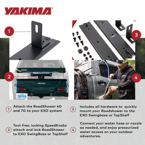 YAKIMA EXO Modern RoadShower Alloy Steel Powder Coated Finish Adaptor Kit, Black