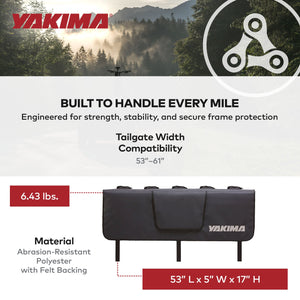 Yakima GateKeeper Truck Bed Tailgate Pad for Transport, Up to 6 Bikes, Black