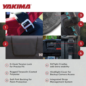 Yakima GateKeeper Truck Bed Tailgate Pad for Transport, Up to 6 Bikes, Black