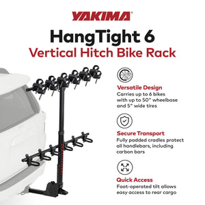 Yakima HangTight 6 Vertical Hanging Hitch Bike Rack for 2 Inch Hitch Receivers