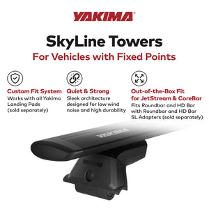 YAKIMA SkyLine Towers Roof Rack Cargo for Vehicles with Fixed Points (Set of 4)