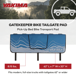 Yakima GateKeeper Full Size Truck Bed Large Tailgate Bike Pad, Cascade Blue
