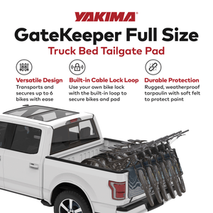Yakima GateKeeper Full Size Truck Bed Large Tailgate Bike Pad, Cascade Blue
