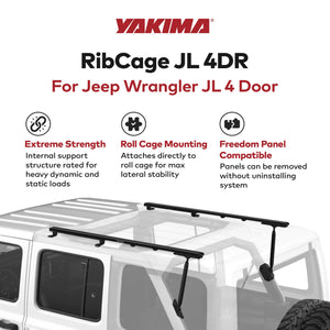 Yakima RibCage JL 4DR Custom Rooftop Track System with Internal Supports, Black