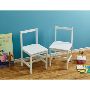 PJ Wood Kids Chair with Top Rail Back Support for Ages 1-5 Years Old (Set of 2)