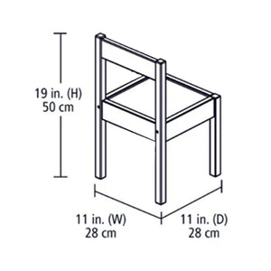 PJ Wood Kids Chair with Top Rail Back Support for Ages 1-5 Years Old (Set of 2)