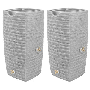 Good Ideas Impressions Riverwalk 50 Gallon Rain Saver, Light Granite (2 Pack)